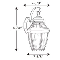 Progress Lighting P6610-31 New Haven One-Light Small Wall Lantern, Polished Chrome , Black