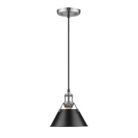 Golden Lighting 3306-S Pw-Blk Orwell Mini Pendant, Pewter With Black Shade