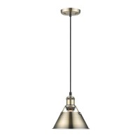 Golden Lighting 3306-S Pw-Blk Orwell Mini Pendant, Pewter With Black Shade