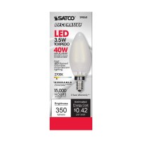 Satco S9868 35 Watt B11 Led Light Bulb Frosted Candelabra Base 2700K Warm White 120 V 6 Pack