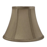 Urbanest Softback Bell Lampshade, Faux Silk, 5-Inch By 9-Inch By 7-Inch, Golden Taupe, Spider-Fitter