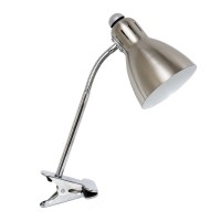 Simple Designs Ld2016Bsn Adjustable Flexible Gooseneck Clip Light Desk Lamp Brushed Nickel