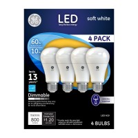 Product DescriptionGE Soft White LED A19 General Purpose light bulbs offer outstanding energy efficiency and longlasting performance It offers soft warm light Use GE LED general purpose light in table lamps sconces and open fixtures to replace 60watt inca