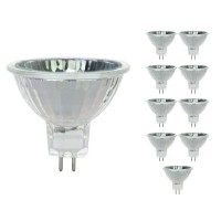 Sterl Lighting - 50 Watt Mr16 Landscape Light Bulbs Gu5.3 2 Pin Base 12V 1.77Inch 680Lm Indoor/Outdoor Flood Mr16 Halogen Lamp For Under Cabinet Or Hood Range 50W 2700K Warm White Clear - 10 Pack