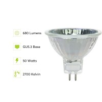 Sterl Lighting - 50 Watt Mr16 Landscape Light Bulbs Gu5.3 2 Pin Base 12V 1.77Inch 680Lm Indoor/Outdoor Flood Mr16 Halogen Lamp For Under Cabinet Or Hood Range 50W 2700K Warm White Clear - 10 Pack