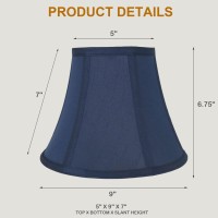 Urbanest Set Of 2 Softback Bell Lampshade, Faux Silk, 5-Inch By 9-Inch By 7-Inch, Navy Blue, Spider-Fitter