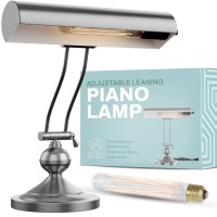 Home Intuition Classic Antique Retro Adjustable Leaning Piano Lamp Banker Desk Light (Satin Nickel)