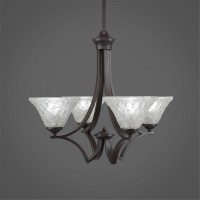 Zilo 4 Light Chandelier Shown In Dark Granite Finish With 7