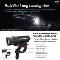 Cygolite Metro Pro - 1,100 Lumen Bike Light - 9 Night & Day Modes - Compact & Durable - Ip67 Waterproof - Secured Hard Mount - Usb Rechargeable Headlight - For Road, Mountain, Commuter Bicycles, Black