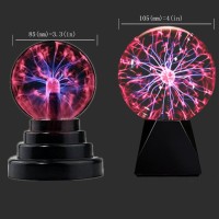 Lebbeen Glass Plasma Ball Sphere Lightning Light Lamp Party Magical Ball Electrostatic Flashing Ball (4.0 Inches)