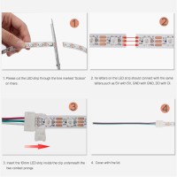 Btf-Lighting 10Pcs 3Pin 10Mm Wide Single End With 15Cm Long Cable Led Strip Solderless Diy Connector Adapter Conductor For Ws2811 Ws2812B Sk6812 Led Flexible Strip Light Can'T Support Altove Led Strip