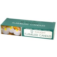 Case of 8Colors transparent white yellowMaterials plasticDont worry about smoke or flames with this 12piece LED Flameless Tealight Candles Set featuring plastic candles with a warm glow and natural looking flickering effect Cell batteries included Comes p