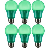 Sunlite 40469 Led A19 Colored Light Bulb, 3 Watts (25W Equivalent), E26 Medium Base, Non-Dimmable, Ul Listed, Party Decoration, Holiday Lighting, 6 Count, Green