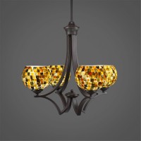 Zilo 4 Light Chandelier Shown In Dark Granite Finish With 6