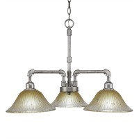 Vintage 3 Light Chandelier Shown In Aged Silver Finish With 10