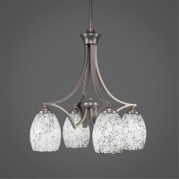 Zilo 4 Light Chandelier Shown In Graphite Finish With 5