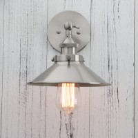 Permo Vintage Industrial Metal Wall Sconce Lighting 180 Degree Adjustable Wall Lamp (Brushed)