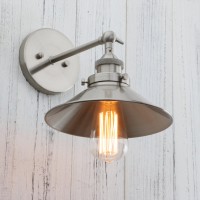 Permo Vintage Industrial Metal Wall Sconce Lighting 180 Degree Adjustable Wall Lamp (Brushed)