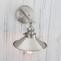 Permo Vintage Industrial Metal Wall Sconce Lighting 180 Degree Adjustable Wall Lamp (Brushed)