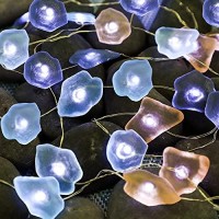 Impress Life Decorative String Lights, Sea Glass Festive Beach Themed 10 Ft 40 Leds Battery&Usb Cord Operated Eco-Friendly With Multi-Function Remote For Tent Wedding Nursery Bedroom Party Ornament