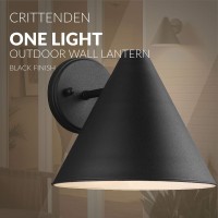 Sea Gull Lighting 8538501-12 Crittenden One Outdoor Wall Lantern Outside Lighting, Black Finish