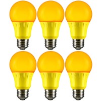 Sunlite Led A19 Colored Light Bulb, 3 Watts (25W Equivalent), E26 Medium Base, Non-Dimmable, Ul Listed, Party Decoration, Holiday Lighting, 6 Count, Amber