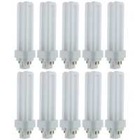 Sunlite Pld13/E/Sp50K/10Pk 5000K Super White Fluorescent 13W Pld Double U-Shaped Twin Tube Cfl Bulbs With 4-Pin G24Q-1 Base (10 Pack)