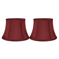 Urbanest Set Of 2 Softback 7-Inch By 10-Inch By 7-Inch Faux Silk Bell Lamp Shade, Burgundy, Spider Washer Fitter