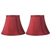 Urbanest Set Of 2 Softback Bell Lampshade, Faux Silk, 5-Inch By 9-Inch By 7-Inch, Burgundy, Spider-Fitter