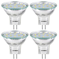 Sansun 2.4W Led Mr11 Light Bulbs, 12V 20W Replacement, Fiber Optics Christmas Tree Bulb, G4/Gu4/Gz4 Bi-Pin Base, Daylight White 4000K, Non-Dimmable, (Pack Of 4)