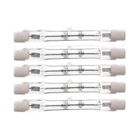 Ctkcom 100-Watt 3.1-Inch T3 Halogen Bulbs(5 Pack) - J Type 78Mm Double Ended 120 Volts 100 Watt T3 Halogen Bulb R7S Double Ended Filament Flood Lights Quartz Tube Lamps,5 Pack