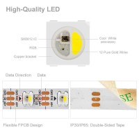 Btflighting Rgbw Rgbcw White Sk6812 Similar Ws2812B 164Ft 5M 60Ledspixelsm Individually Addressable Flexible 4 Color In 1