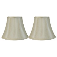 Urbanest Set Of 2 Softback Bell Lampshade, Faux Silk, 5-Inch By 9-Inch By 7-Inch, Cream, Spider-Fitter