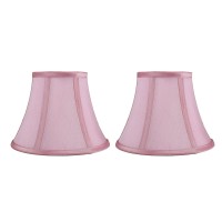 Urbanest Set Of 2 Softback Bell Lampshade, Faux Silk, 5-Inch By 9-Inch By 7-Inch, Pink, Spider-Fitter