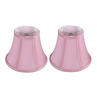 Urbanest Set Of 2 Softback Bell Lampshade, Faux Silk, 5-Inch By 9-Inch By 7-Inch, Pink, Spider-Fitter