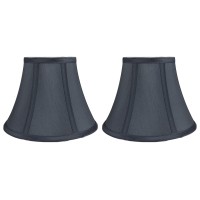 Urbanest Set Of 2 Softback Bell Lampshade, Faux Silk, 5-Inch By 9-Inch By 7-Inch, Gray, Spider-Fitter