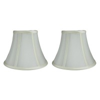 Urbanest Set Of 2 Softback Bell Lampshade, Faux Silk, 5-Inch By 9-Inch By 7-Inch, Eggshell, Spider-Fitter