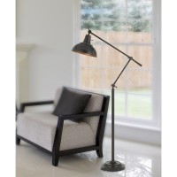 100W Eupen Metal Adjust able Floor Lamp With Metal Shade In Bronze Finish