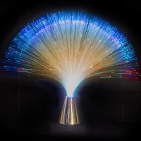 Homeford Fiber Optic Lamp Light Centerpiece, 15-Inch, Multi-Color