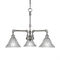 Vintage 3 Light Chandelier Shown In Aged Silver Finish With 7