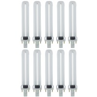 Sunlite Pl9/Sp30K/10Pk 2-Pin Fluorescent 9W 3000K Warm White U Shaped Pl Cfl Twin Tube Plugin Light Bulbs With G23 Base (10 Pack)