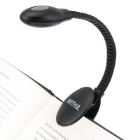 Withit Usb Rechargeable Clip On Book Light - Black - Led Reading Light For Books, Ebooks, Reduced Glare, Lightweight - Integrated Usb Plug, Rechargeable Battery Included