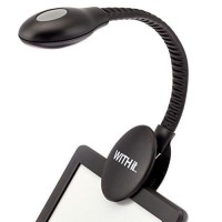 Withit Usb Rechargeable Clip On Book Light - Black - Led Reading Light For Books, Ebooks, Reduced Glare, Lightweight - Integrated Usb Plug, Rechargeable Battery Included