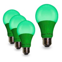 Sleeklighting Led A19 Green Light Bulb, 120 Volt - 3-Watt Energy Saving - Medium Base - Ul-Listed Led Bulb - Lasts More Than 20,000 Hours