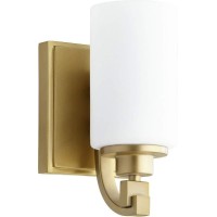 Quorum 5407180 Transitional One Light Wall Mount From Lancaster Collection In Brass Antique Finish