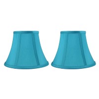 Urbanest Set Of 2 Softback Bell Lampshade, Faux Silk, 5-Inch By 9-Inch By 7-Inch, Teal, Spider-Fitter