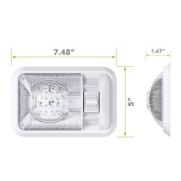 12V Led Rv Ceiling Dome Light Rv Interior Lighting For Trailer Camper With Switch Single Dome 300Lm