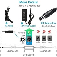 Ledmo 3 Pack Led Power Supply, Transformers,Led Adapter, 12V, 5A Max, 60 Watt Max, For Led Strip Light