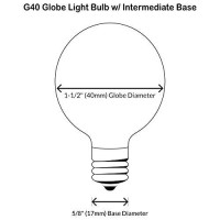 Sival G40 Replacement Globe Light Bulb, E17 Base (Intermediate), Clear, 7 Watts, Pack Of 25