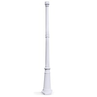 Outdoor Lamp Post - 68&Quot Cast Aluminum White Pole - Gamasonic Solar Lighting